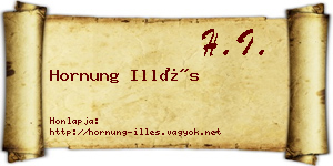 Hornung Illés névjegykártya